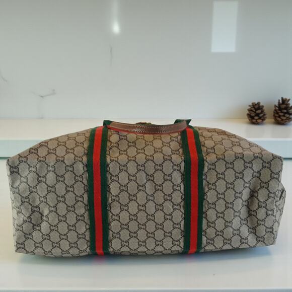Gucci Plus Vintage GG Sherry Line Weekender Travel Tote - Picture 10 of 14